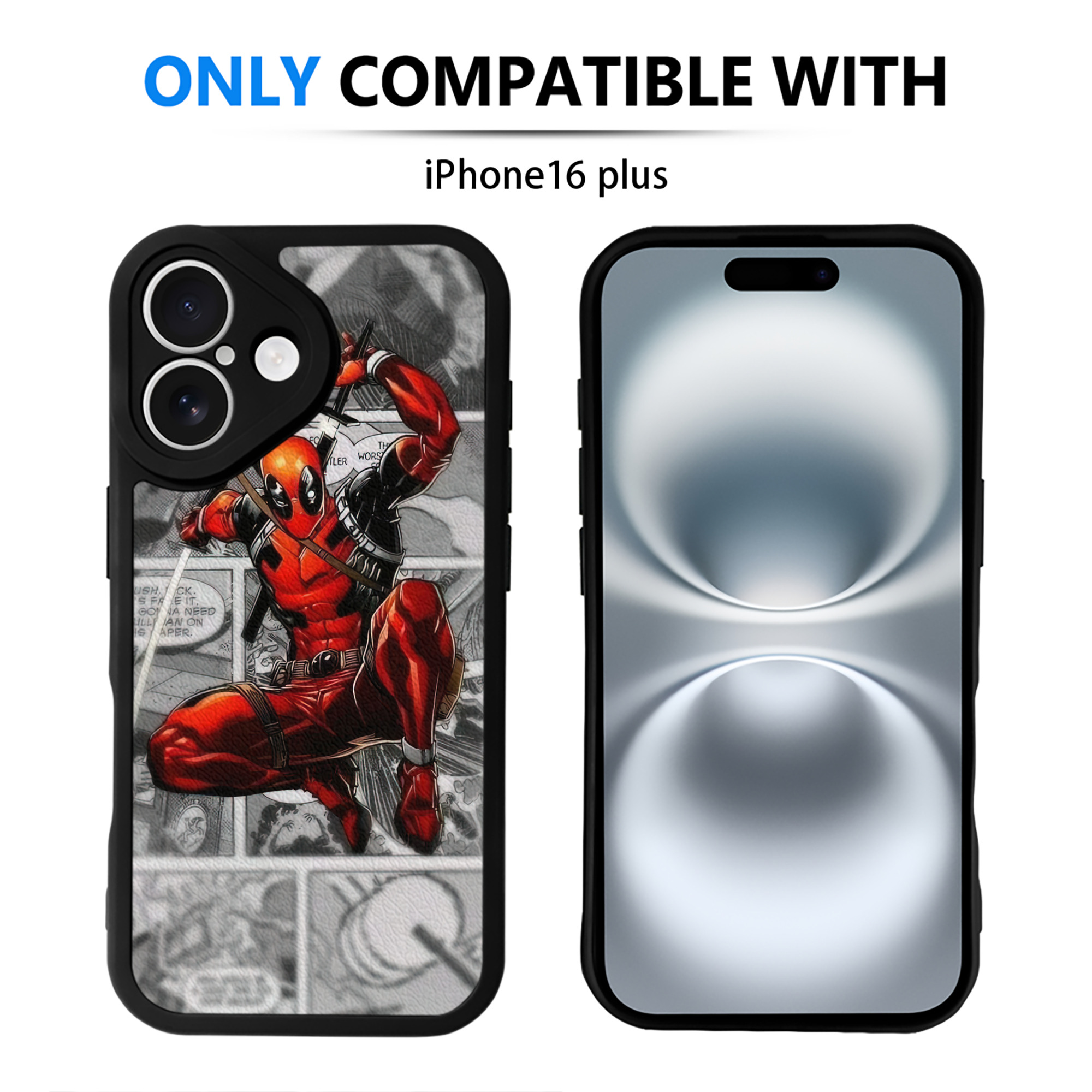 （画像用） Deadpool デッドプール 【iPhone 16シリーズ対応】シリコンスマホケース（レザー調） 材質：シリコン